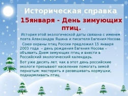 День зимующих птиц.
